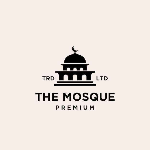 Meczetowe Islamskie Logo Premium W Stylu Vintage