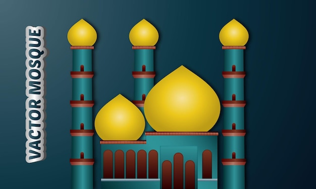 Plik wektorowy meczety i minarety i złote kopuły i islamskie budynki i miejsca kultu religijnego