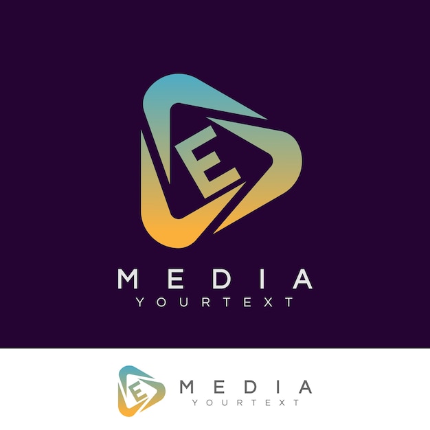 Media Initial Letter E Projekt Logo