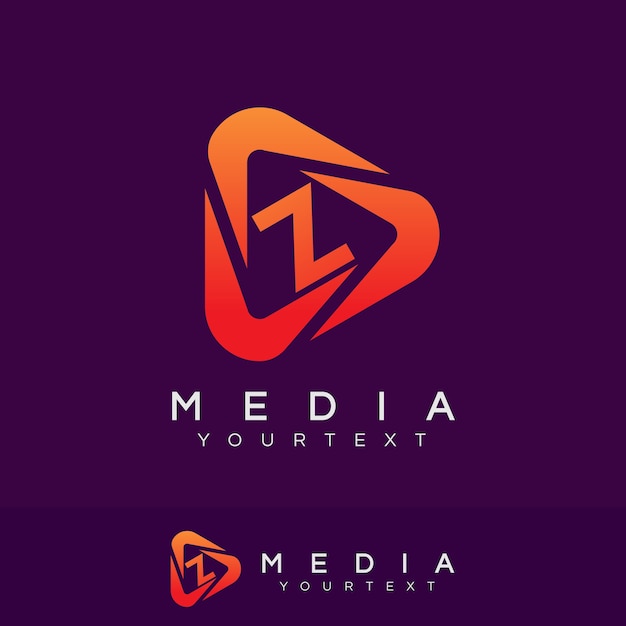 Media Initial Letter Z Projekt Logo