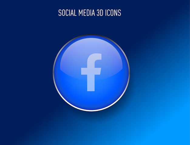 Plik wektorowy media społecznościowe 3d ikona ilustracja