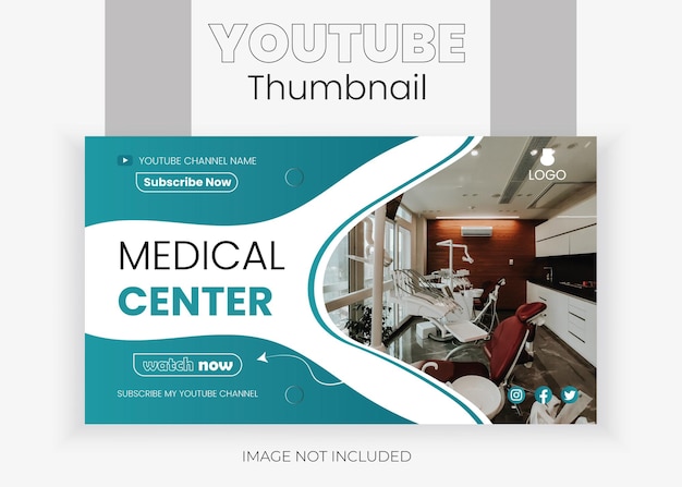 Plik wektorowy medical health care canter youtube thumbnail design i vector thumbnail design