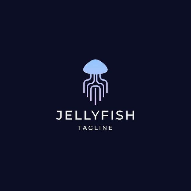 Meduza logo ikona szablon projektu płaski wektor