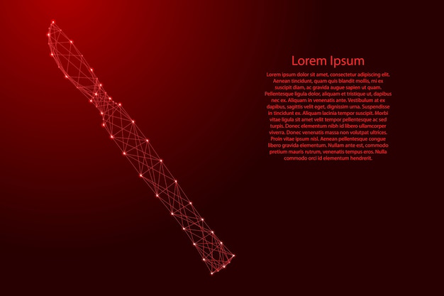 Medyczne Chirurgiczne Narzędzie Do Cięcia Skalpela Z Futurystycznych Wielokątnych Czerwonych Linii I świecących Gwiazd