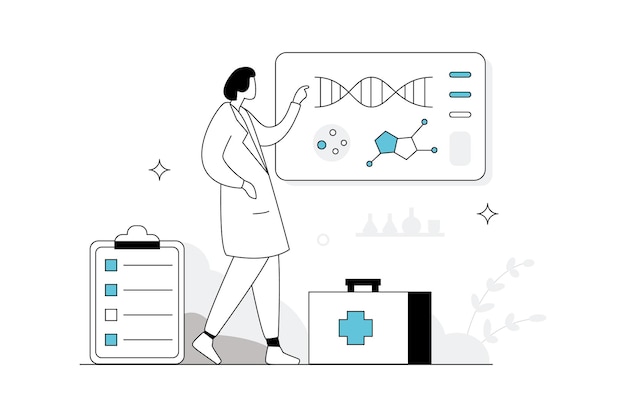 Medyczne Wektory Ilustracja Płaska Linia