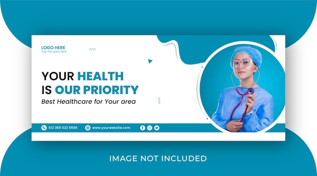 Medyczny Baner Internetowy Opieki Zdrowotnej I Okładka Szpitala Na Facebooku Lub Szablon Projektu Okładki Mediów Społecznościowych