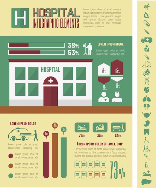 Medyczny Infographic Szablon.