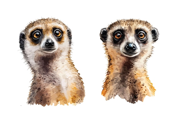 Plik wektorowy meerkat clipart na białym tle ilustracji wektorowych