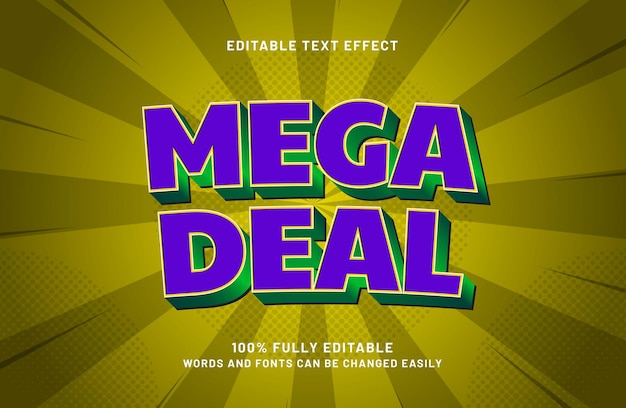 mega deal edytowalny efekt tekstowy w stylu tekstu zniżkowego i promocyjnego