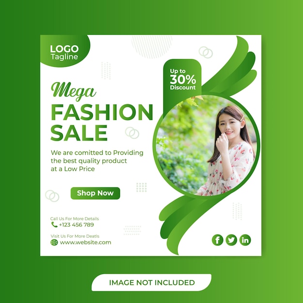 Mega Fashion Sale Social Media Post Szablon