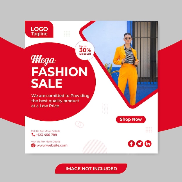 Mega Fashion Sale Social Media Post Szablon