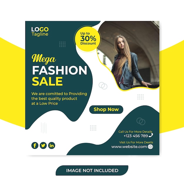 Mega Fashion Sale Social Media Post Szablon