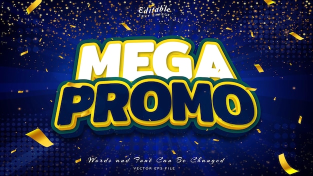 Mega promo 3d edytowalny efekt tekstowy