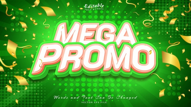 Mega promo 3d edytowalny efekt tekstowy