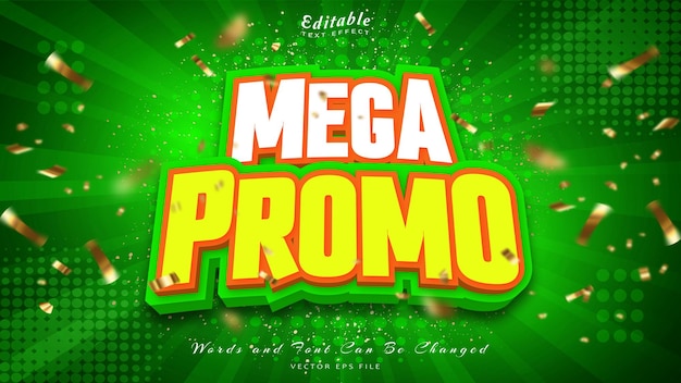 Mega promo 3d edytowalny efekt tekstowy
