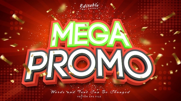 Mega Promo 3d Edytowalny Efekt Tekstowy