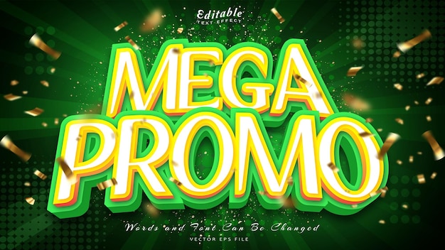Mega promo 3d edytowalny efekt tekstowy