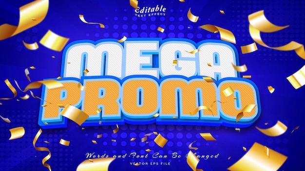 Mega promocyjny efekt tekstowy w stylu 3d
