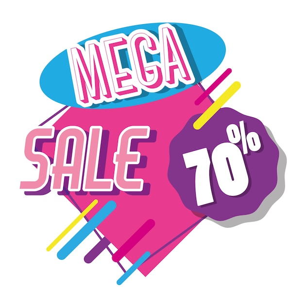 Mega Sale Rabaty Kolorowe Plakat Zakupów