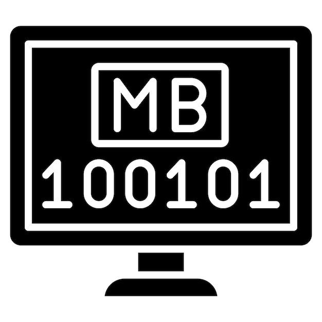 Megabyte Glyph Solid Black Ilustracja