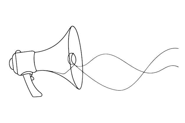 megafon z przymocowaną struną ciągła ilustracja wektorowa