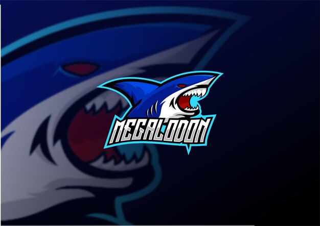 Megalodon logo e-sportowej maskotki