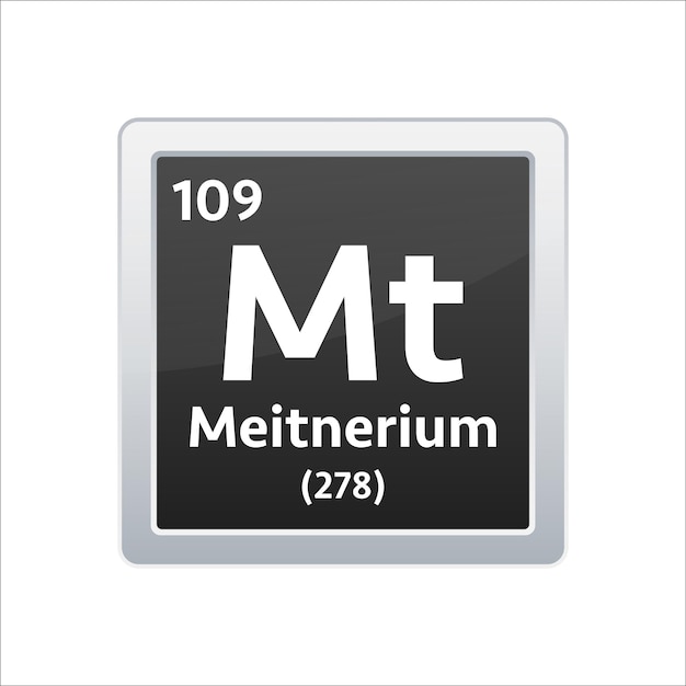 Meitnerium symbol pierwiastek chemiczny układu okresowego pierwiastków ilustracji wektorowych ilustracji