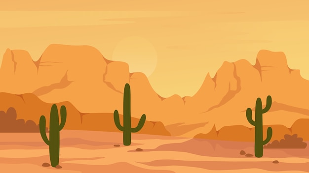 Plik wektorowy meksykański teksas lub krajobraz pustyni arisona