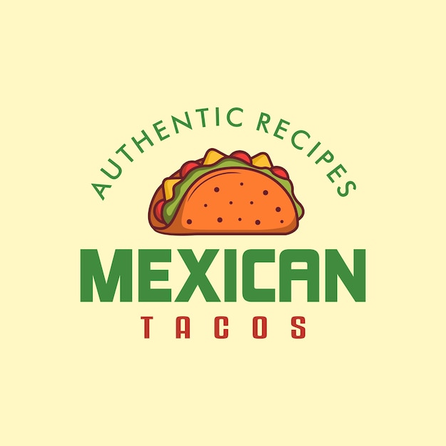 Meksykańskie Jedzenie Uliczne Logo Taco Emblemat Vintage Retro