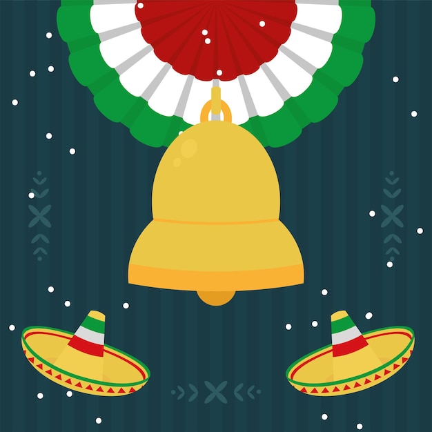 Meksykańskie kapelusze i ikony dzwonków