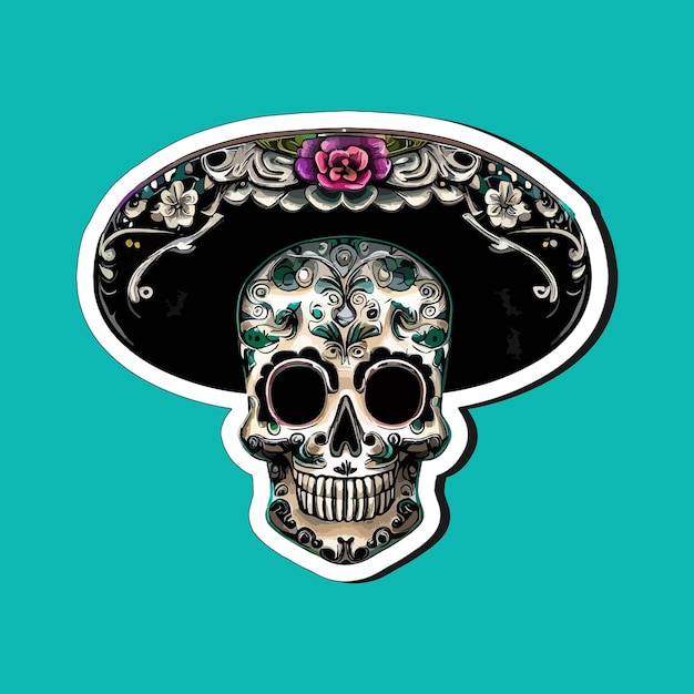 Meksykańskie Naklejki Z Czaszkami Zostały Zaprojektowane Z Okazji Dnia Zmarłych