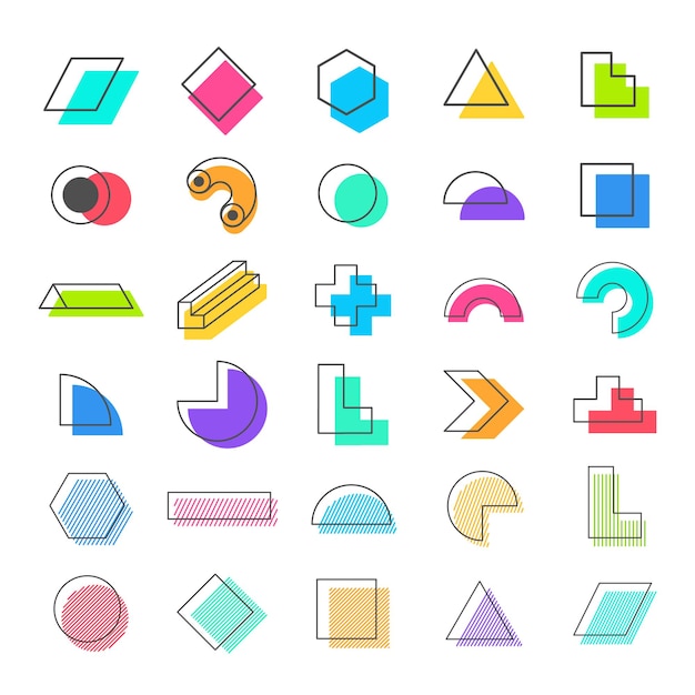 Memphis Elements prosta linia geometryczna struktura obiektu kształt