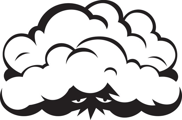 Plik wektorowy menacing thunderhead angry cloud emblem design furious cumulus black angry cloud logo