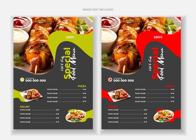 menu dla restauracji o nazwie Food Flyer Design