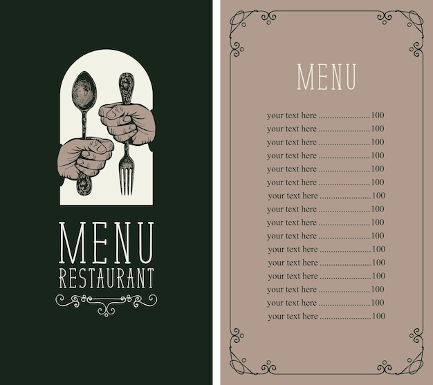 Plik wektorowy menu dla restauracji