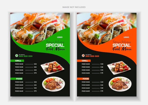 menu dla specjalnych z Food Flyer Design