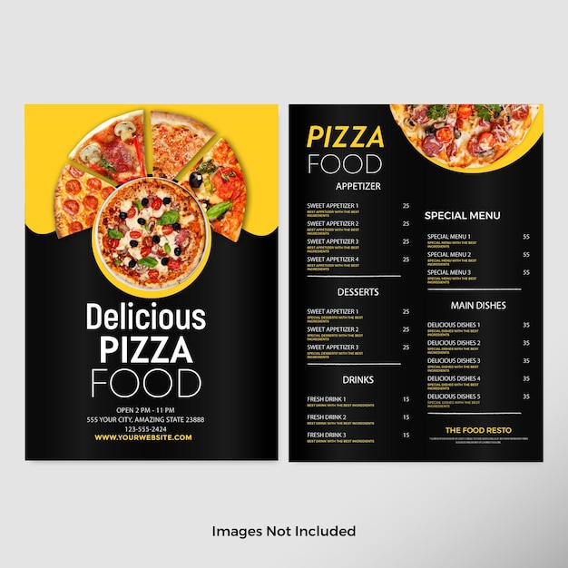 Menu dla tradycyjnej włoskiej restauracji