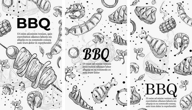 Menu grillowe z warzywami i mięsem z grilla