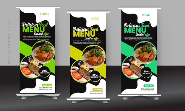 Menu jedzenia i restauracja Nowoczesny wzór baneru z abstrakcyjnym tłem