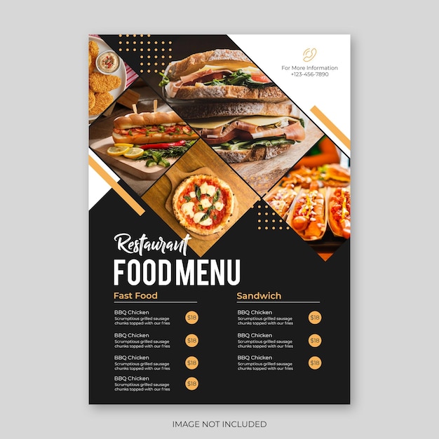 Plik wektorowy menu restauracji flyer tempelate