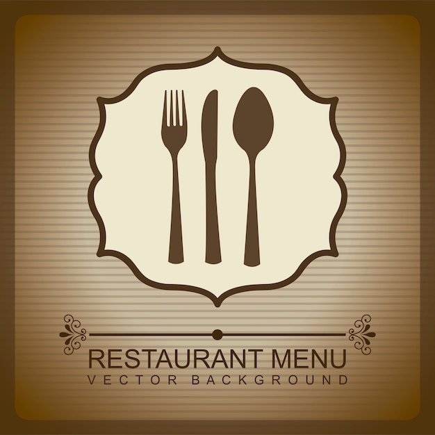 menu restauracji na brązowym tle ilustracji wektorowych