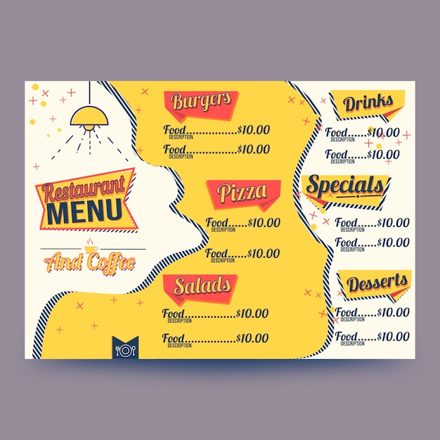 Menu Restauracji Retro