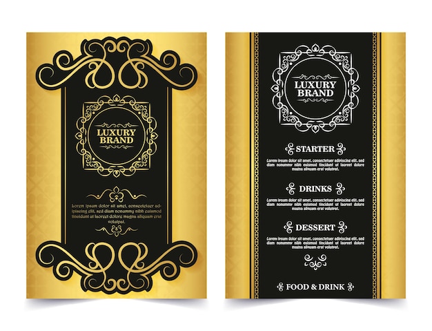 Menu restauracji w eleganckim stylu ozdobnym