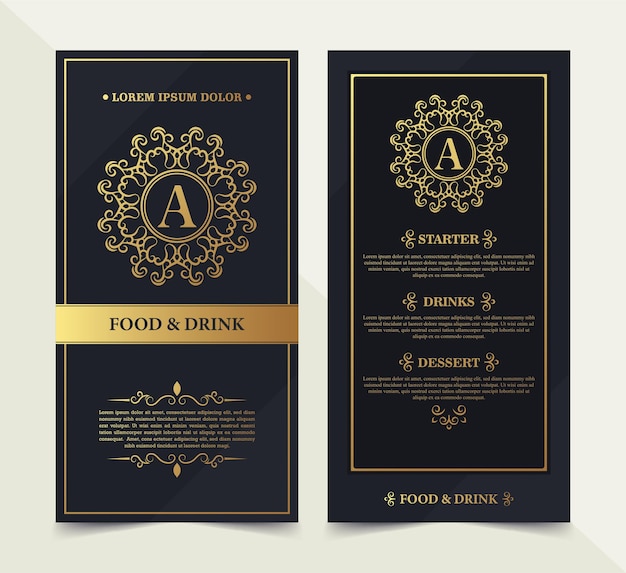 Menu restauracji w eleganckim stylu ozdobnym