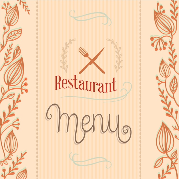Plik wektorowy menu restauracji z florami