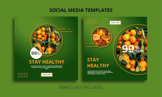Plik wektorowy menu żywności i szablon postu w mediach społecznościowych premium wektorów