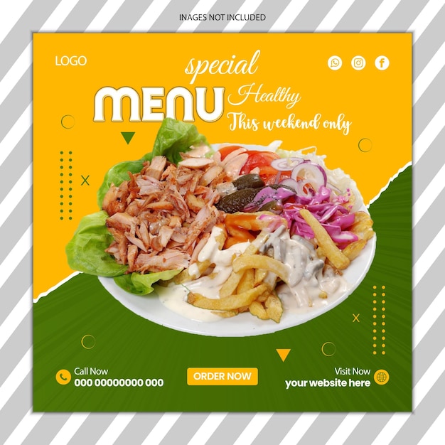 menu żywności instagram facebook historia szablon zestaw wektorów