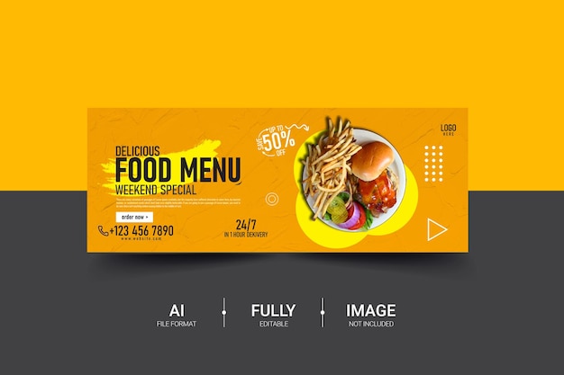 Menu żywności Projekt Szablonu Okładki Na Facebook