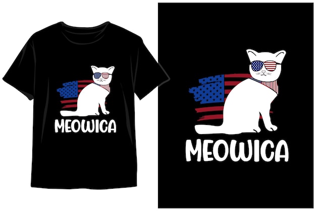 Meowica 4 Lipca Cat Vector