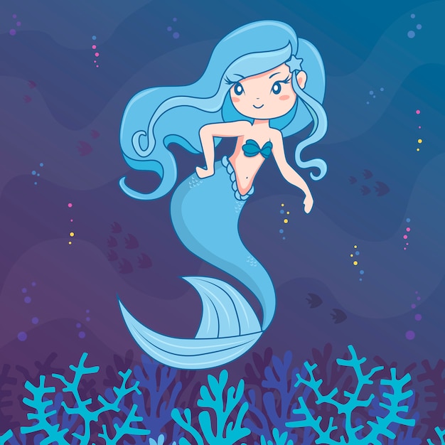 Plik wektorowy mermaid blue character